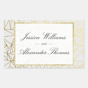 Classy Gold & White Wedding Sticker