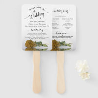 Classy Golden Ochre Rose Elegant Wedding Program