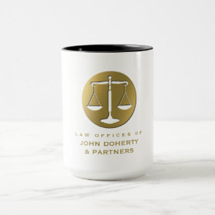 Classy Golden Scales of Justice   Law Office Mug