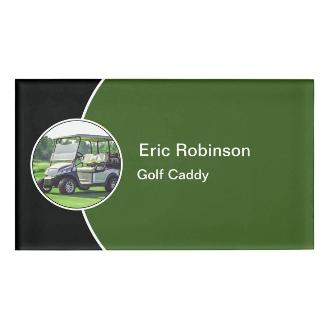 Classy Golf Caddy Name Tags Design (Front)