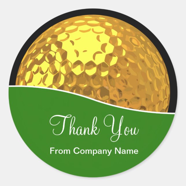 Classy Golf Gold Tone Golf Ball Stickers Merci (Devant)