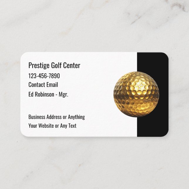 Classy Golf Them Business Cards Design (Front)