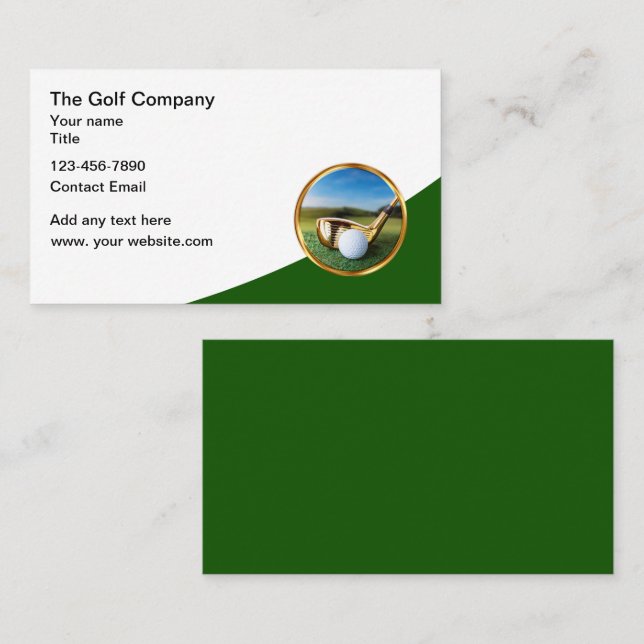 Classy Golf Thème Carte de visite Design (Devant / Derrière)