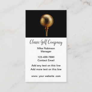 Classy Golf Theme Cartes de visite