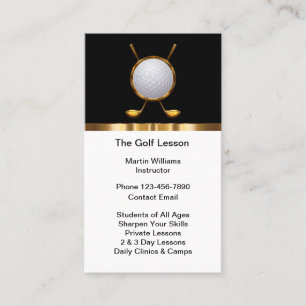 Classy Golf Training Vertical Business Cards