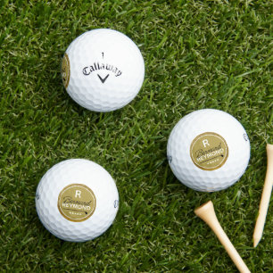 Classy Golfers Gold Monogram Golf Balls