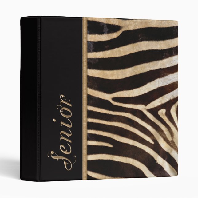 Classy Graduate Zebra Stripe Binder (Front/Spine)