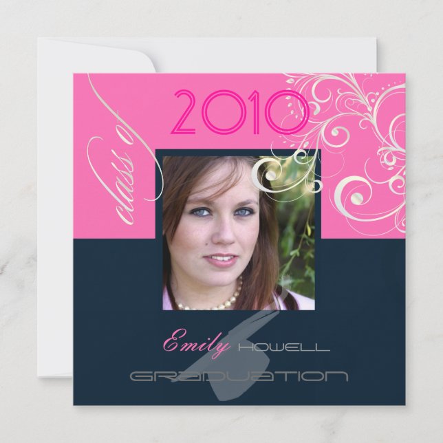 Classy Graduation 2010/Cap/Swirls Invitation (Front)