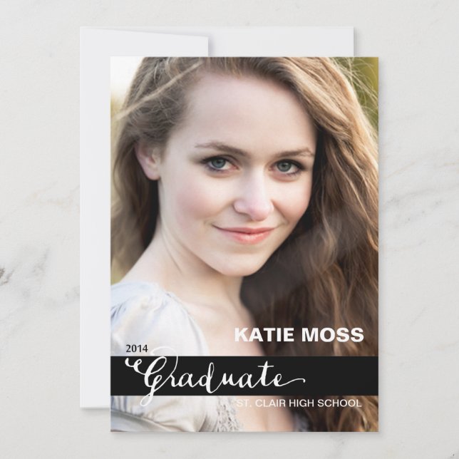CLASSY Graduation Announcement  |  Black (Front)