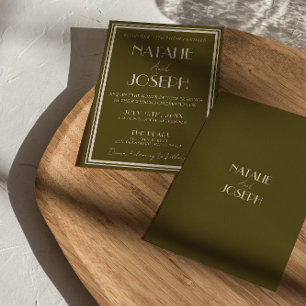 Classy Grassland Old Money Luxury Retro Wedding Invitation