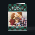 Classy Green Buffalo Check Merry Christmas Photo Holiday Card<br><div class="desc">Share your Holiday wishes with this Merry Christmas Photo cards that feature a Classy Green Buffalo Check with a Hand Written Script. It's easy to personalize to be uniquely yours. (1) For further customization, please click the "customize further" link and use our design tool to modify this template. (2) If...</div>