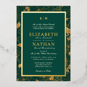 Classy Green & Gold Foliage Greenery Wedding 