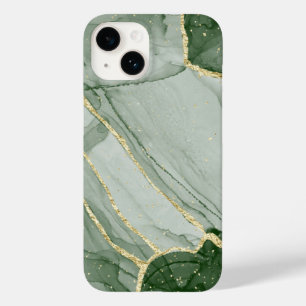 Classy Green Gold Marble Pattern iPhone / Android Case-Mate iPhone 14 Case