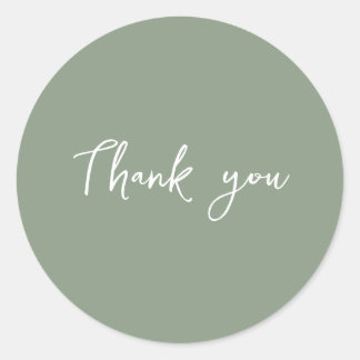 Classy Green Thank You Packaging Gift Business Classic Round Sticker
