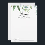 Classy Greenery Tropical Leaves Wedding Advice Card<br><div class="desc">This classy greenery tropical leaves wedding advice card is perfect for a modern wedding. The design features predominantly green tropical leaves.

These cards are perfect for a wedding,  bridal shower,  baby shower,  graduation party & more. Personalize the cards with the names of the bride and groom,  parents-to-be or graduate.</div>