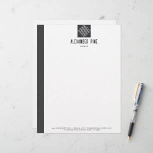 Classy Grey Brushed Metal Professional Business Letterhead