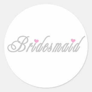 Classy Greys Bridesmaid Classic Round Sticker