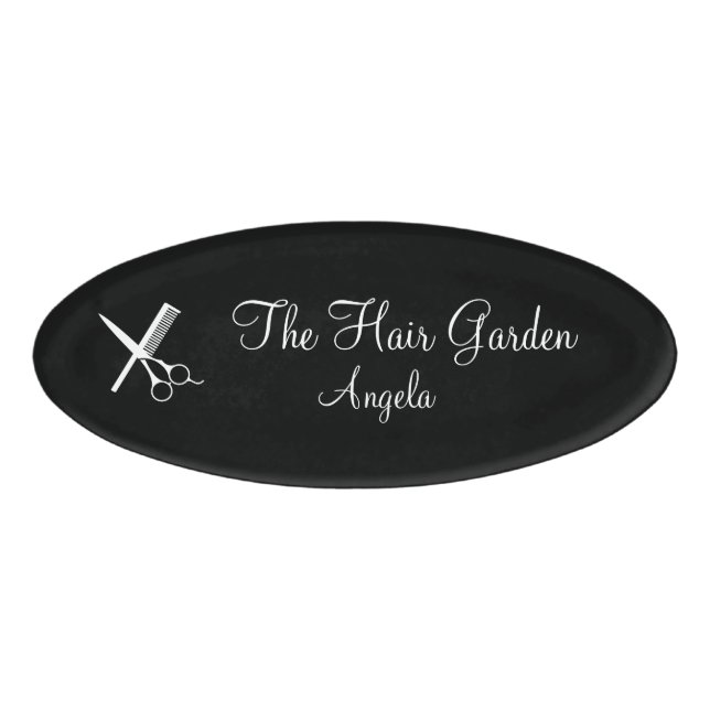 Classy Hair Salon Staff Name Tag (Front)