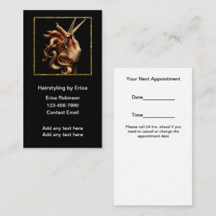Classy Hair Stylist Client Appointment Cards