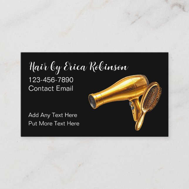 Classy Hairstylist Theme Simple Business Cards (Front)