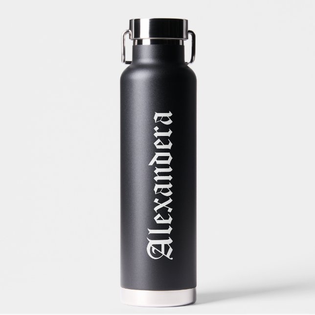 Classy Halloween Personalized Name Water Bottle (Front)