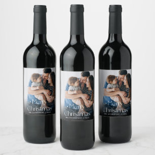 Classy Hand Written Christmas Wine Gift Label
