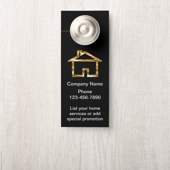 Classy Home Services Business Door Hanger Design (On Knob)