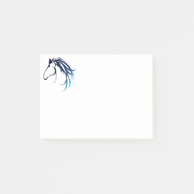 Classy Horse Head Logo in shades of Blue Post-it Notes (Front)