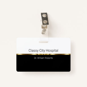 Classy Hospital Staff ID Name Badge