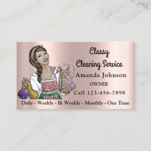 Classy House Office Cleaning Service Maid Rose Business Card
