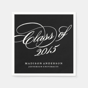 Classy in Black Personalized Paper Napkins