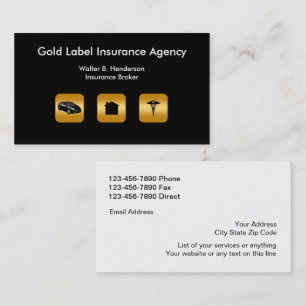 Classy Insurance Agent Double Side Business Card