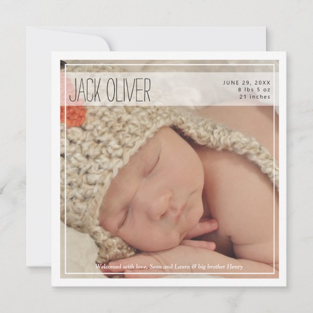 Classy Intro | Baby Announcement (Front)