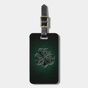 Classy  Irish lucky shamrock leather look Luggage Tag