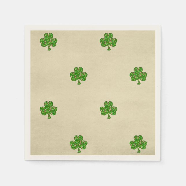 Classy Irish Lucky Shamrock St. Patrick's Day Napkin (Front)