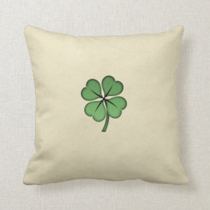 Classy Irish Lucky Shamrock Throw Pillow