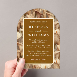 Classy Ivory Calla Lilies Charm Rustic Wedding Acrylic Invitations