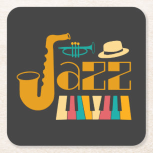 Classy Jazz Soul Square Paper Coaster