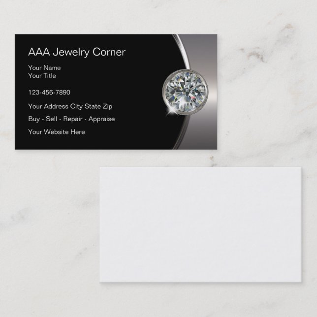 Classy Jewellery Bling Business Cards (Front/Back)