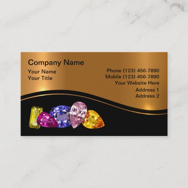 Classy Jewellery Bling Business Cards (Front)