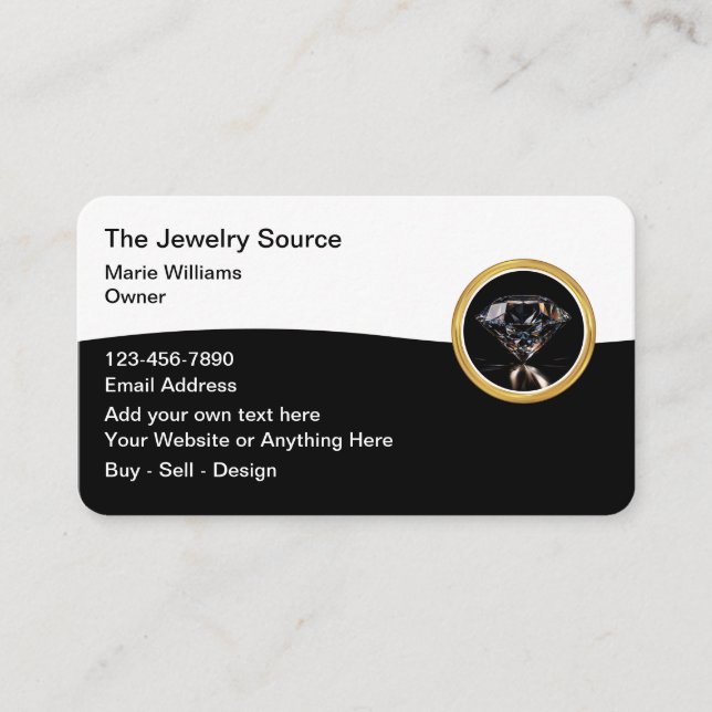 Classy Jewellery Theme Business Cards Design (Front)
