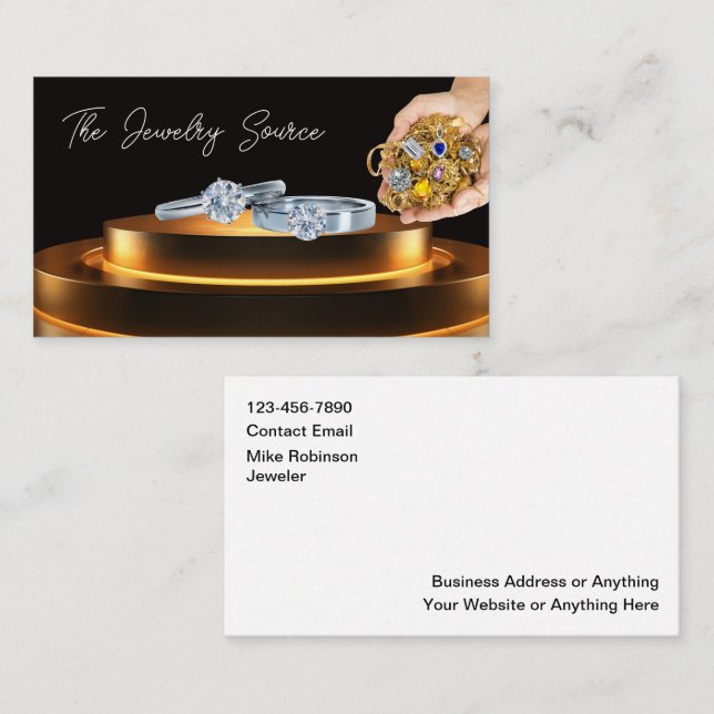Classy Jewelry Store Business Cards Design (Front/Back)