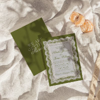 Classy Lace Olive Green Old Money Doily Wedding