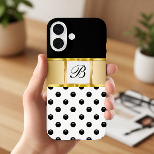 Classy Ladies Girls Monogram Bling iPhone 16 Case