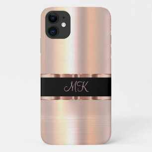 Classy Ladies Monogram Rose Gold Colored iPhone 11 Case