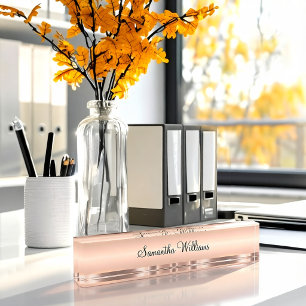 Classy Ladies Rose Gold Tone Monogram Desk Plaques Nameplate