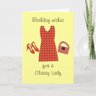 Classy Lady Birthday - Designer Clothes Card