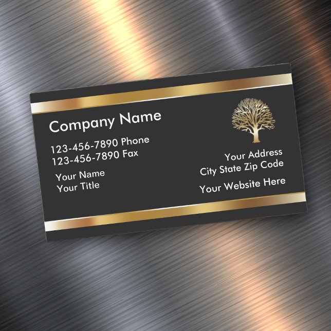 Classy Landscaping Tree Design Magnetic Business Card (Creator Uploaded)