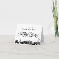 Classy Las Vegas Strip Skyline Thank You Note Card