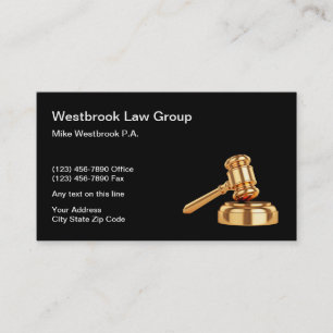 Classy Law Office Attorney Business Card